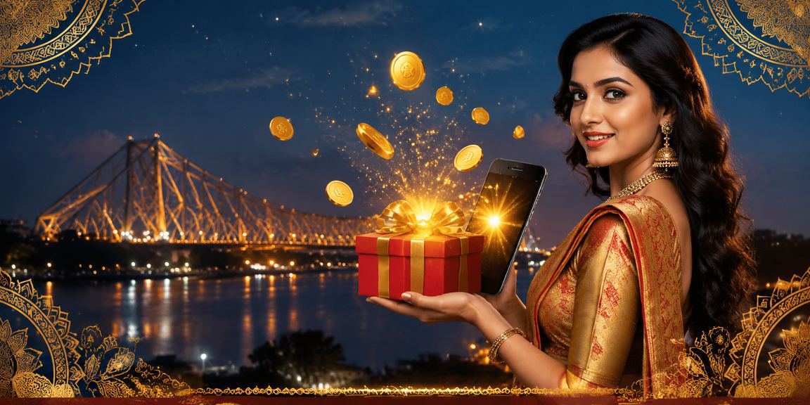 Person using mobile device at casino-themed venue in Kolkata
